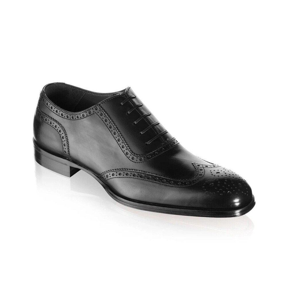 To Bout New York Duke Black Calf Wingtip Sz 9 Resoled In Red